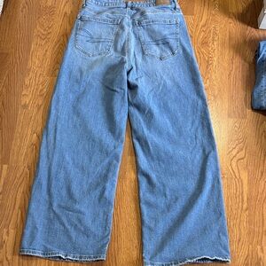 High-Rise Wide Leg Light Blue Denim Jeans